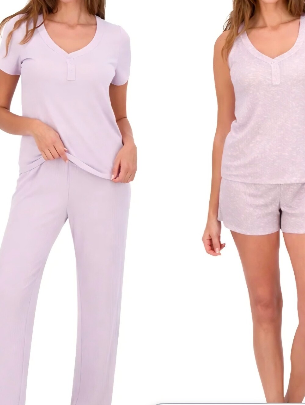 Live2Lounge Women's 4-Piece Pointelle Lounge Set - Lavender XS